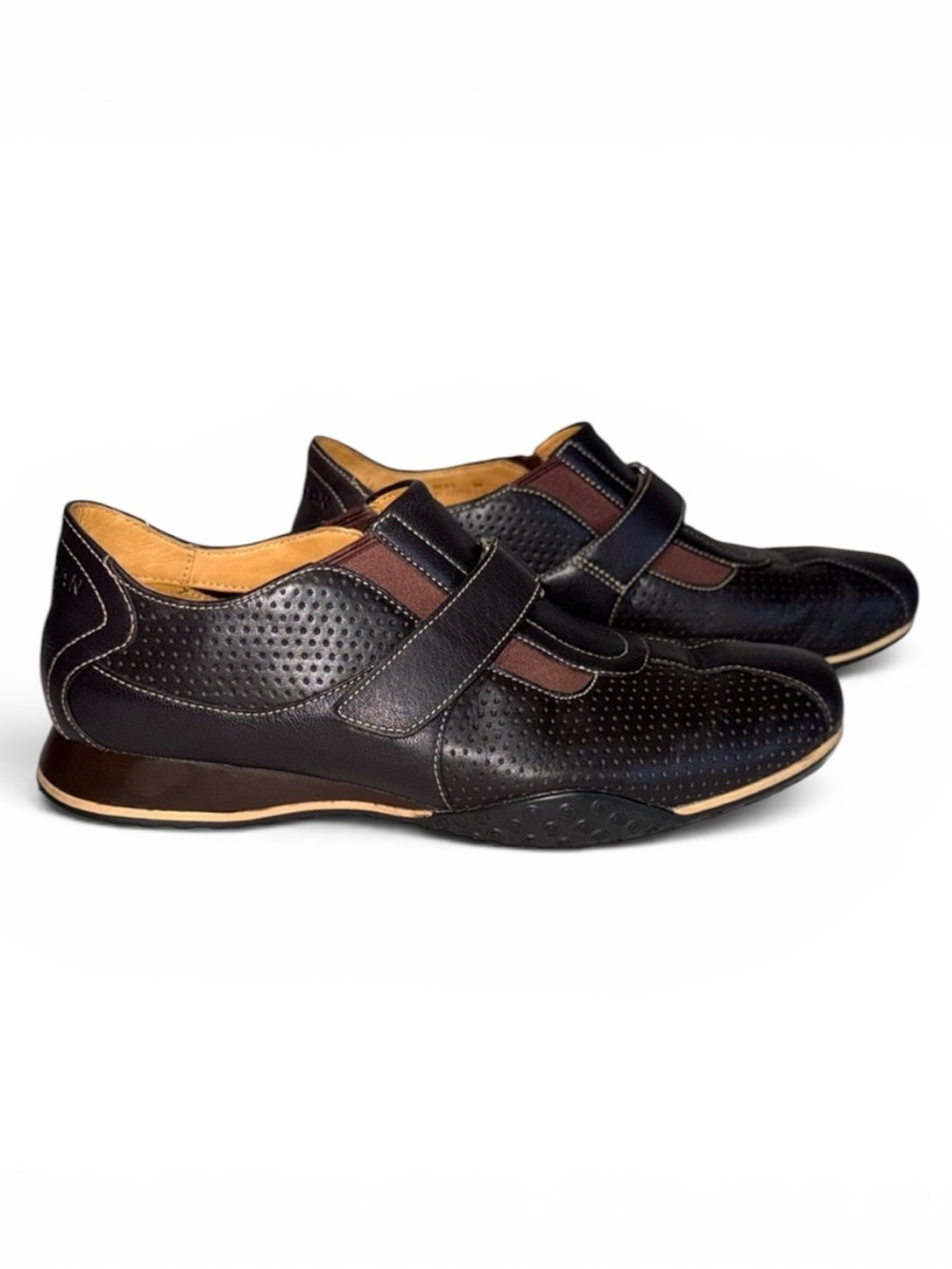 Cole Haan Estadio Strap Slip-On Sneakers Dark Brown Leather Men’s Sz 9M